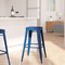 Merrick Lane Elba Series Metal Stool with Powder Coated Finish and Integrated Floor Glides